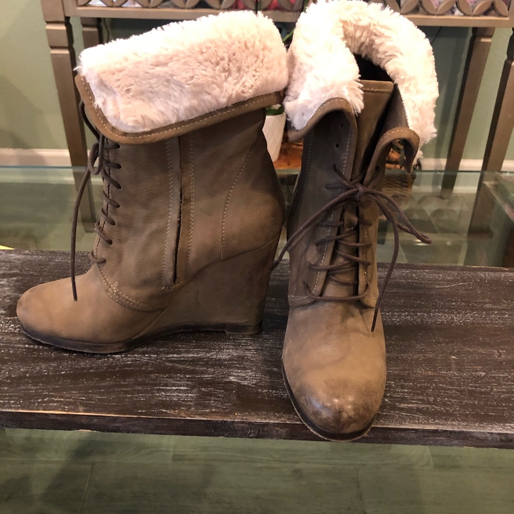 Boutique9 8.5 M Lace-up Leather Ankle Boot Brown